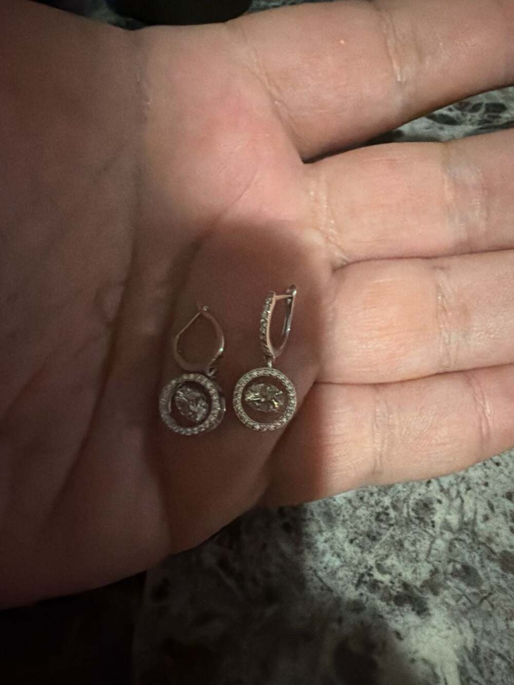 GRA Moissanite 1.0ct D Color 6.5mm Halo Drop Earrings
